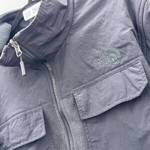 The North Face Fleece Jacket Mens Large Gray Full Zip‎ Outdoor Hiking Softshell